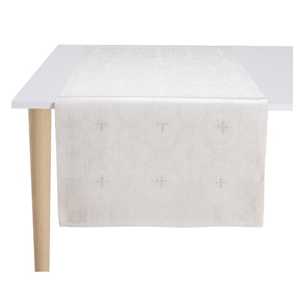 Table Runner Armoiries Lys 50X150 Cm Linen - Le Jacquard Français