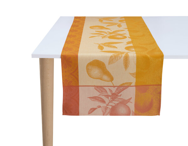 Tischläufer Arrière-Pays Melon 50X150 cm Baumwolle - Le Jacquard Français