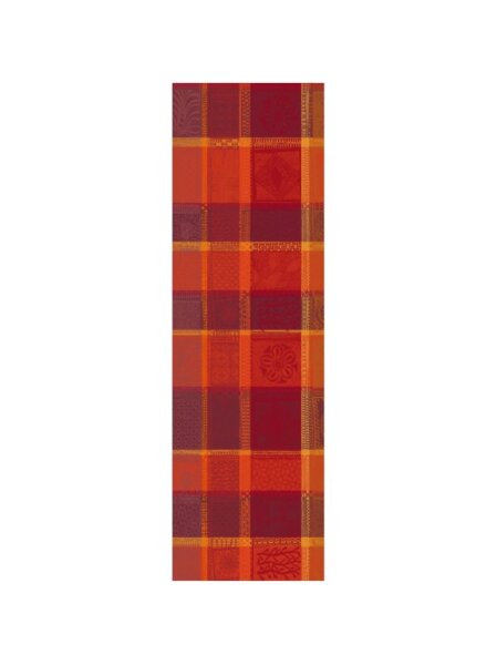 Table Runner Mille Wax Ketchup 55x180 cm Cotton - Garnier Thiebaut