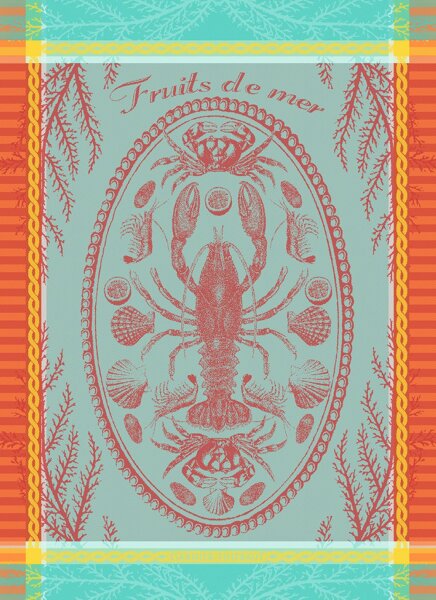Tea Towel Maree Basse Lagon - Garnier Thiebaut 40895