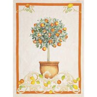 Tea towel Sorrento Arancio 50x70 cm linen - Tessitura...