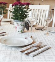 Tablecloth Åttebladrose 080 150x310 cm 55% cotton...