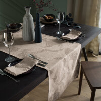 Table Runner Mille Gouttes Taupe 155x55 cm Cotton -...