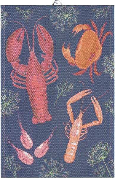Towel Skaldjursfest  40x60 cm cotton - Ekelund