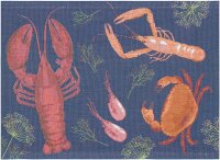 Placemats (2-pack) Skaldjursfest 35x48 cm 100% Cotton -...