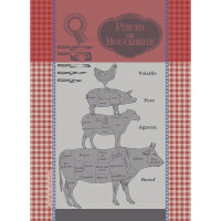 Tea Towel Pièce de Boucherie Rouge - Garnier...