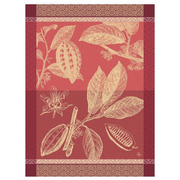 Tea Towel Chocolats Fève Rubis - Le Jacquard Français 28564