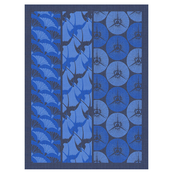 Tea towel Yukata Indigo 57x74 cm cotton - Le Jacquard Français