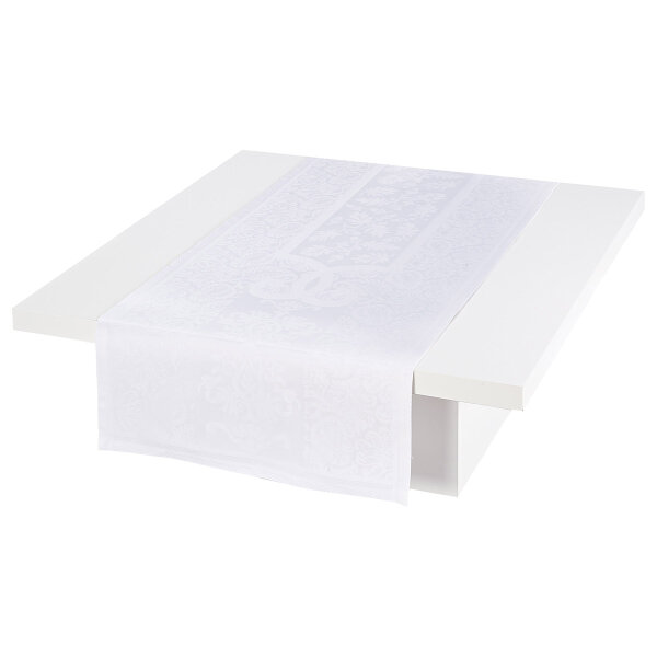 Table runner Siena Blanc 55x150 cm cotton - Le Jacquard Français