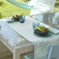Table runner Syracuse Aqua 50x150 cm cotton - Le Jacquard...