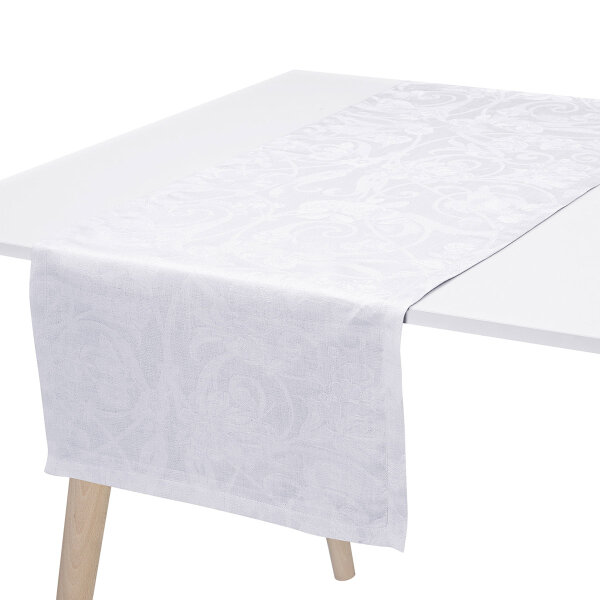 Table runner Tivoli Blanc 50x150 cm linen - Le Jacquard Français