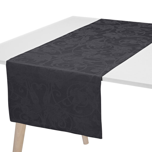 Table runner Tivoli Onyx 50x150 cm linen - Le Jacquard Français