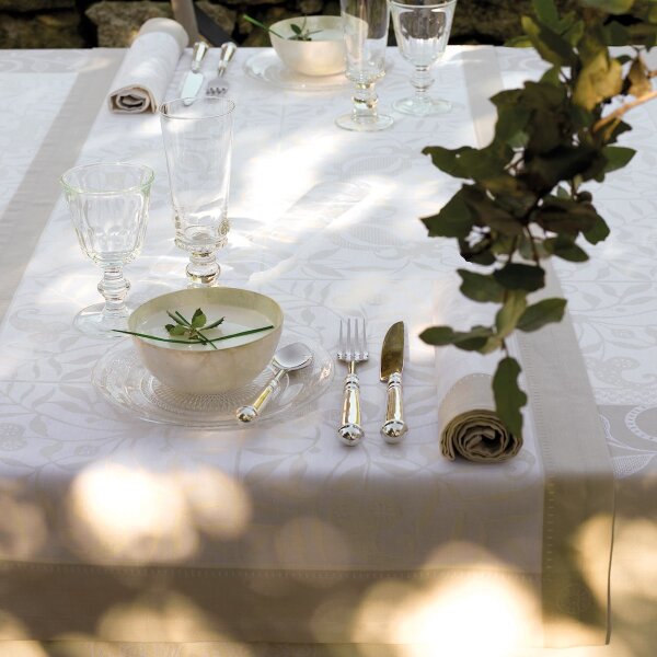 Table runner Venezia Ivoire 55x150 cm cotton - Le Jacquard Français