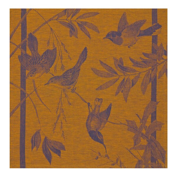 Napkins (4x Set) Voliere Nocturne 58x58 cm linen - Le Jacquard Français