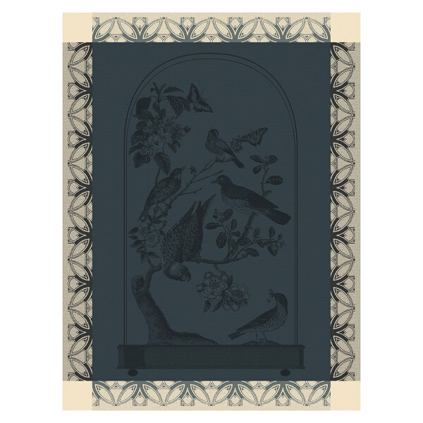 Tea towel Curiosites Animales Nuit 60x80 cm cotton - Le Jacquard Français