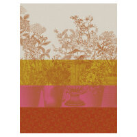 Tea towel Floraison Rayé Gerbera 60x80 cm cotton -...