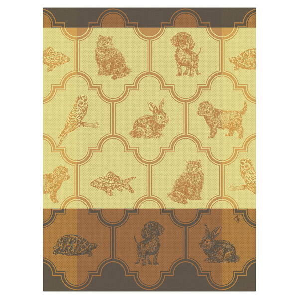 Tea towel Nos Acolytes Golden 60x80 cm cotton - Le Jacquard Français