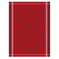 Tea towel Piments Rouge 60x80 cm cotton - Le Jacquard...