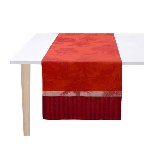 Table runner Souveraine Carmin 50x150 cm linen - Le Jacquard Français