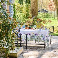 Tablecloth Iris DHiver Blanc 115x115 cm linen -...