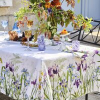 Tablecloth Iris DHiver Blanc 115x115 cm linen -...