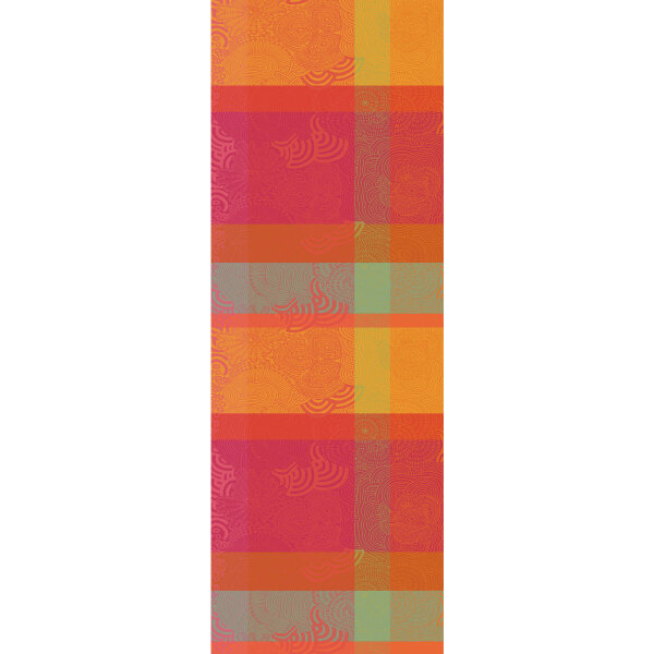 Table runner Mille Rainures Flamboyant 55x155 cm cotton - Garnier-Thiebaut