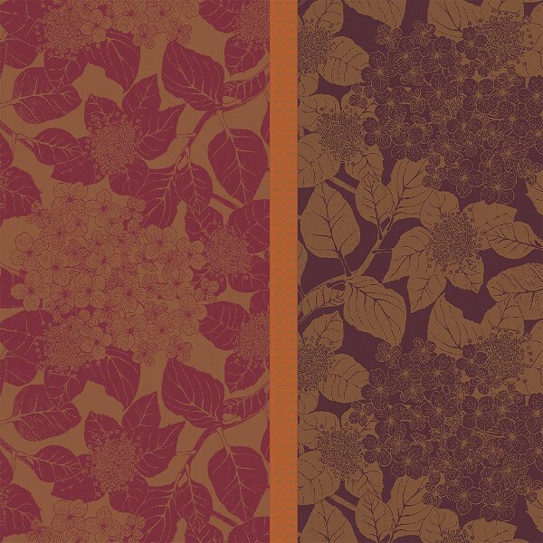 Napkins (4x Set) Hortensias Rouille 54x54 cm cotton - Garnier-Thiebaut