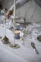 Tablecloth Medaljong 91 150x210 cm Cotton-linen mix -...