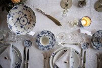 Tablecloth Medaljong 91 150x350 cm Cotton-linen mix - Ekelund