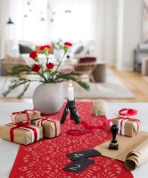 Table runner Julhjärtan 380 35x80 cm Cotton-linen...