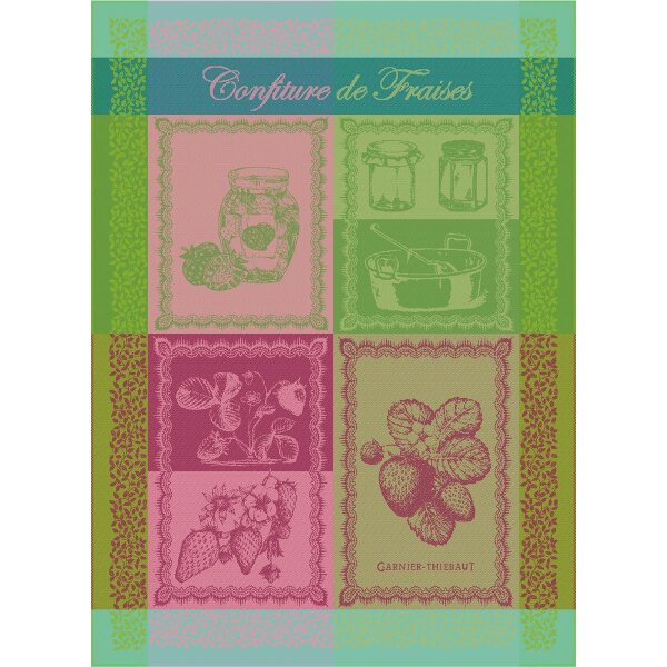Tea towel Confiture De Fraises Printemps 56x77 cm cotton - Garnier-Thiebaut