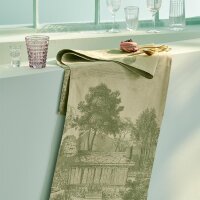 Table runner Jardin Spirituel Olive 54x180 cm cotton -...
