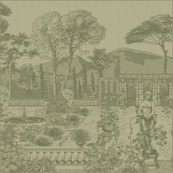 Napkins (4x Set) Jardin Spirituel Olive 54x54 cm cotton - Garnier-Thiebaut