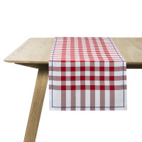 Table runner Bistrot Francais Rouge 50x150 cm cotton - Le...