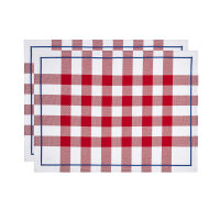 Placemats (2x Set) Bistrot Francais Rouge 36x48 cm cotton...