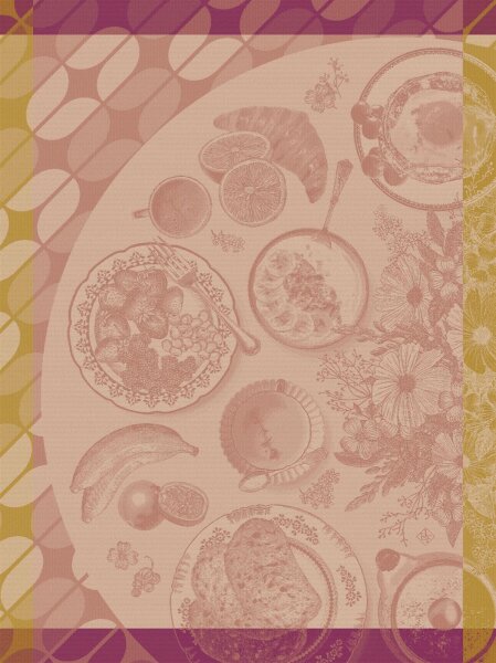 Tea towel Brunch Gourmand Framboise 60x80 cm cotton - Le Jacquard Français