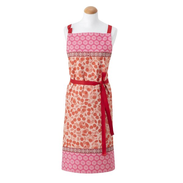 Apron Cerises Griotte 90x90 cm cotton - Le Jacquard Français