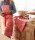 Apron Cerises Griotte 90x90 cm cotton - Le Jacquard Français