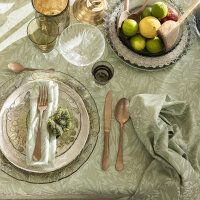 Tablecloth Charmilles Feuillage 175x175 cm cotton - Le Jacquard Français