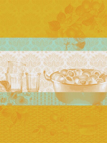 Tea towel Confitures Abricots Soleil 60x80 cm cotton - Le Jacquard Français