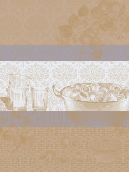 Tea towel Confitures Abricots Osier 60x80 cm cotton - Le Jacquard Français