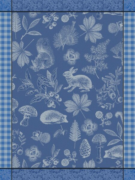 Tea towel Dans Les Bois Tableau Pervenche 60x80 cm cotton - Le Jacquard Français