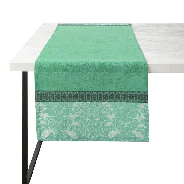 Table runner Escapade Tropicale Cameleon 50x150 cm linen - Le Jacquard Français