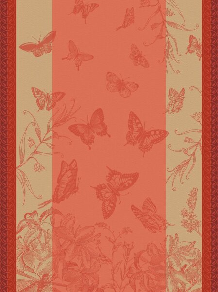 Tea towel Jardin Des Papillons Camelia 60x80 cm cotton - Le Jacquard Français