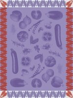 Tea towel Ratatouille Aubergine 60x80 cm cotton - Le...