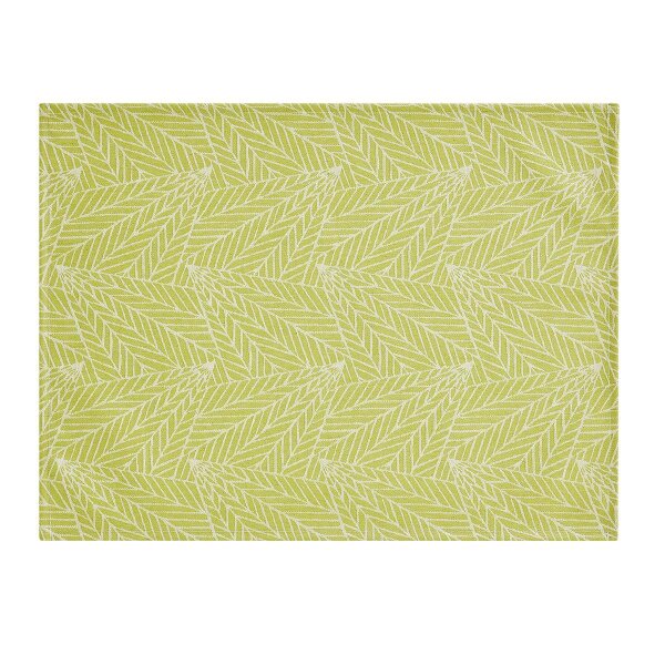 Coated placemats (2x Set) A La Carte Feuilles Anis 36x48 cm mixed fabric - Le Jacquard Français
