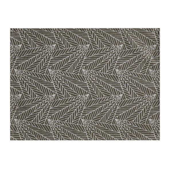 Coated placemats (2x Set) A La Carte Feuilles Kaki 36x48 cm mixed fabric - Le Jacquard Français