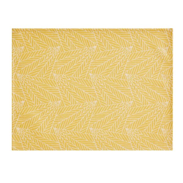 Coated placemats (2x Set) A La Carte Feuilles Citron 36x48 cm mixed fabric - Le Jacquard Français