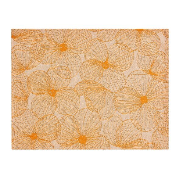 Coated placemats (2x Set) A La Carte Fleurs Papillons Clementine 36x48 cm mixed fabric - Le Jacquard Français