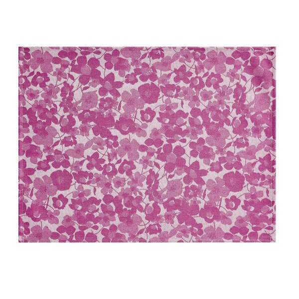 Coated placemats (2x Set) A La Carte Mille-Fleurs Rose 36x48 cm mixed fabric - Le Jacquard Français